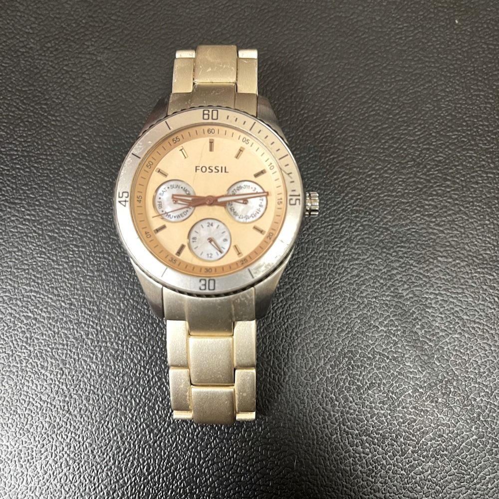 Fossil  Stella Rainbow Dial Pink Chrome Strap Multifunction Women's Watch